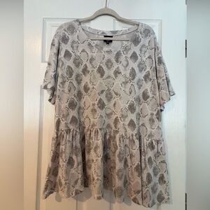 Gray Snake Print Blouse